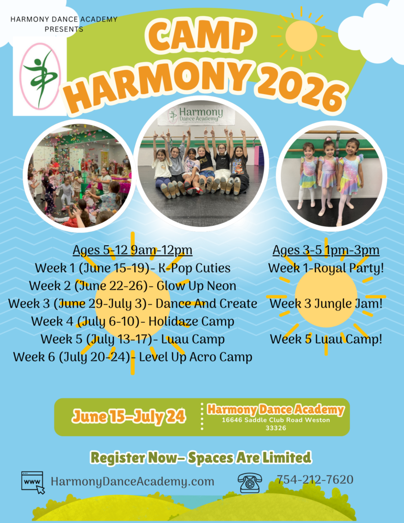 2026 Camp Harmony Schedule